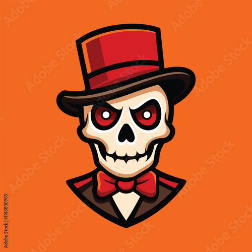 skull log premium quality logo, icon Vector illustration 
