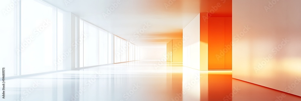 Abstract Orange Corridor: Modern architecture, bright and airy hallway with an orange wall, sleek design, and a sense of spaciousness. Evokes feelings of innovation and progress. Abstract Orange Corridor: Modern architecture, bright and airy hallway with an orange wall, sleek design, and a sense of spaciousness. Evokes feelings of innovation and progress.