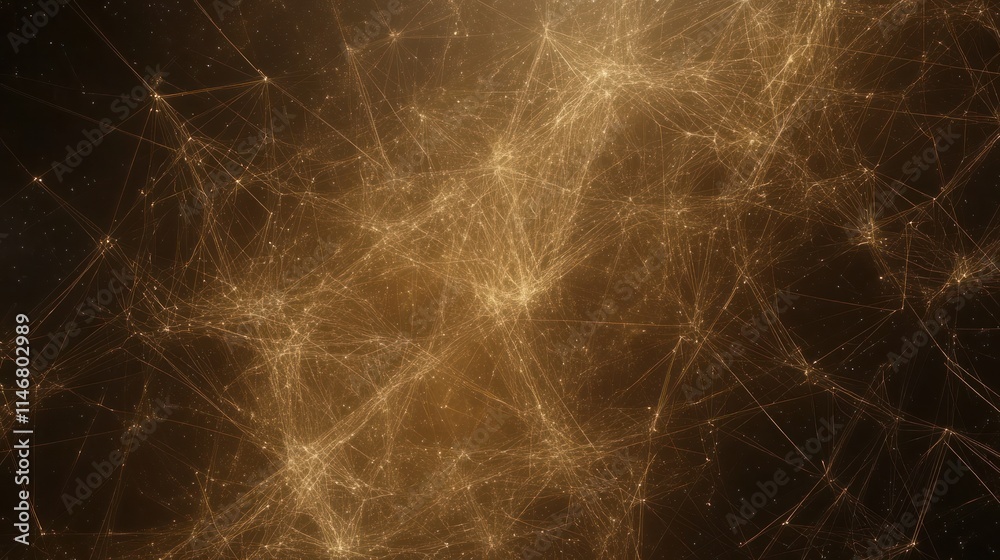 Golden Network: Abstract Visualization of Connections Golden Network: Abstract Visualization of Connections