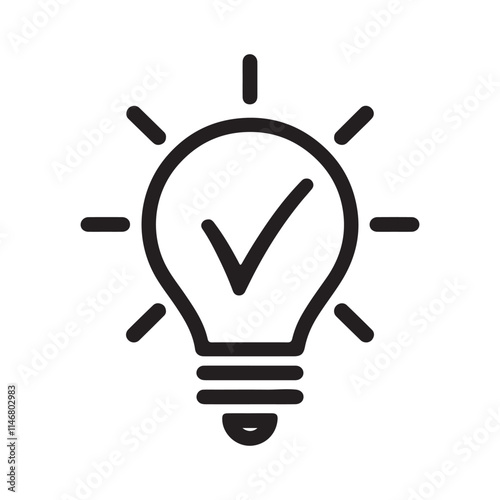 A light bulb with a check mark inside icon