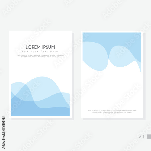 Modern cover design set. Blue, white abstract line pattern. Creative wavy stripe vector collection for business background, certificate, contemporary.
