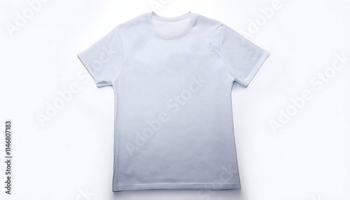 Simple White T-Shirt on Light Background with Minimalist Styling and Texture Details photo