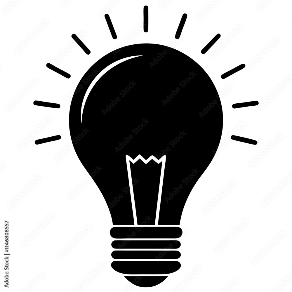 Lightbulb silhouette vector art illustration Lightbulb silhouette vector art illustration