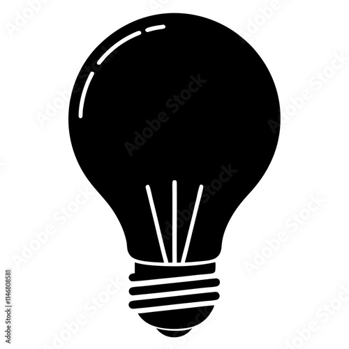 Lightbulb silhouette vector art illustration