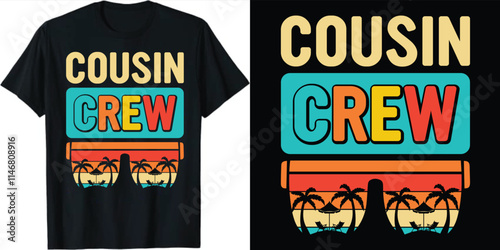 Cousin Crew Typography T-Shirt Design, Cousin Crew Shirt Design