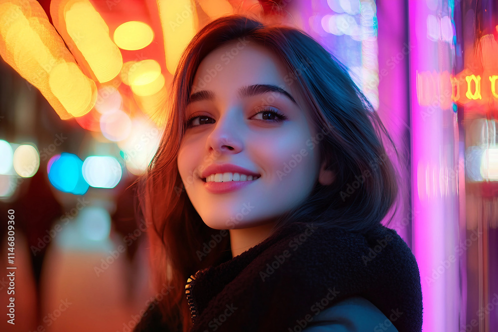 Generative AI Image of Trendy Fashionable People in Vibrant Nighttime Urban Streets with Stylish Outfit Bokeh Lights Generative AI Image of Trendy Fashionable People in Vibrant Nighttime Urban Streets with Stylish Outfit Bokeh Lights