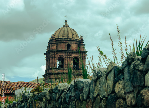 view of church bell tower in cusco from siete romeritos street