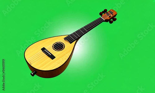  Lute 3D cartoon on a green background