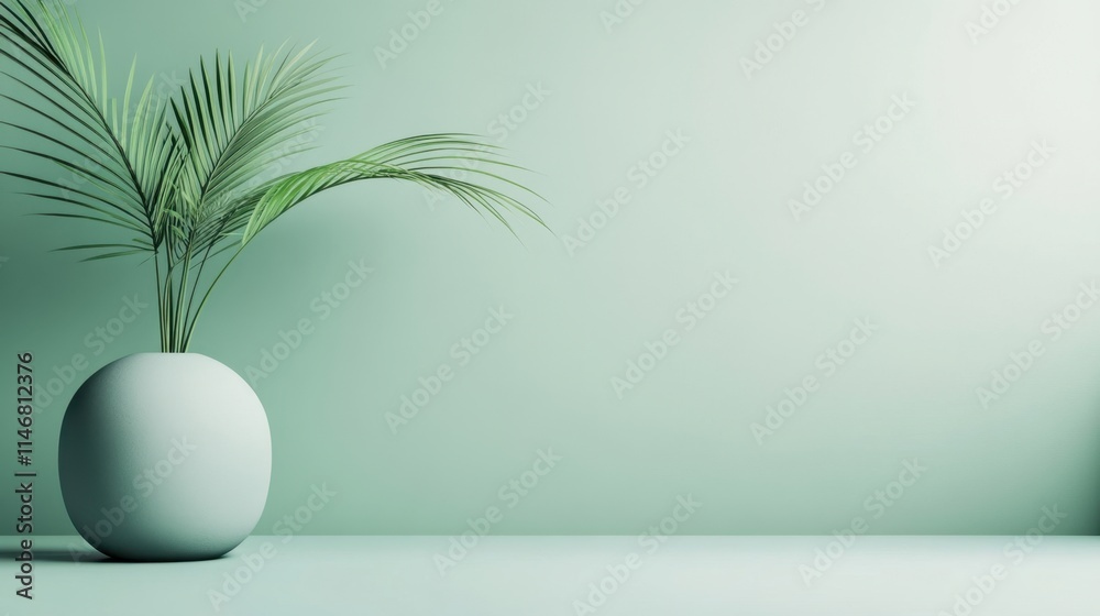 Elegant Indoor Plant in Modern Pot with Soft Green Background Elegant Indoor Plant in Modern Pot with Soft Green Background