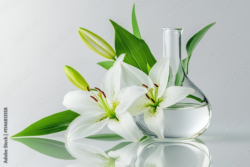 Pure White Lily Essence: A Still Life of Nature's Fragrance Pure White Lily Essence: A Still Life of Nature's Fragrance