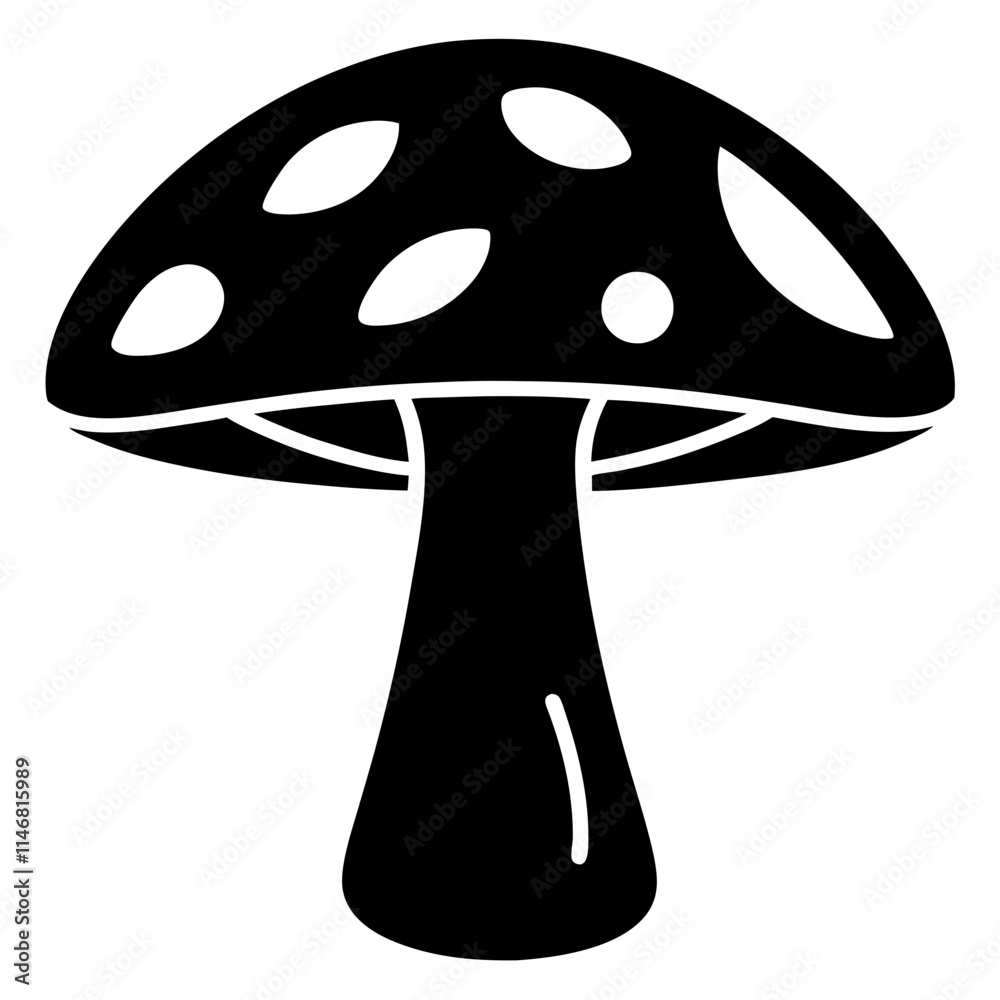 Mushroom icon silhouette vector art illustration Mushroom icon silhouette vector art illustration