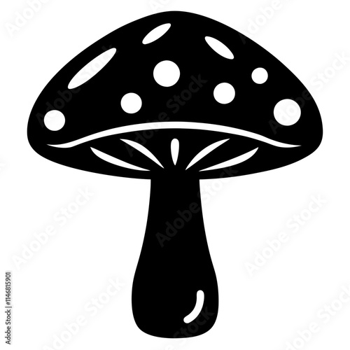 Mushroom icon silhouette vector art illustration