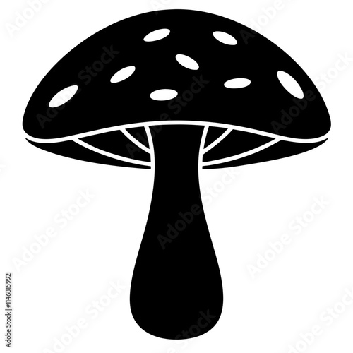 Mushroom icon silhouette vector art illustration