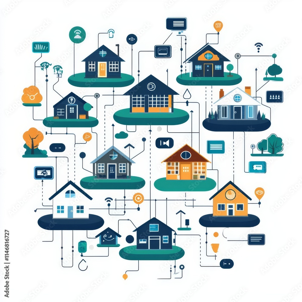 Smart homes connected through technology for a modern living experience. Smart homes connected through technology for a modern living experience.