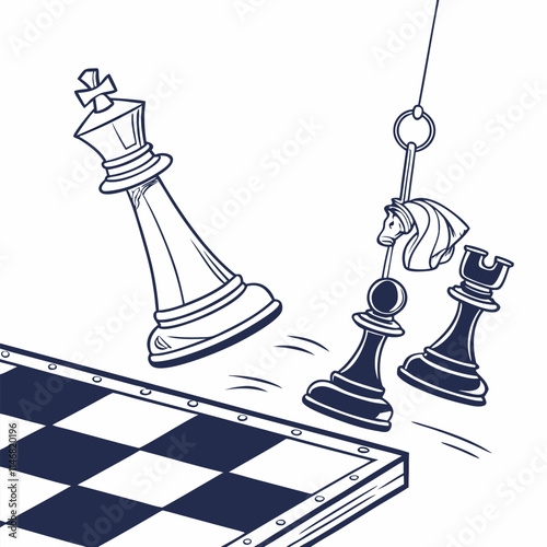 chess board with pieces