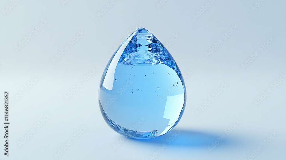 Single large teardrop of clear blue water. Single large teardrop of clear blue water.