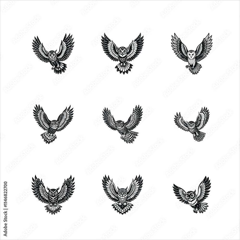 Owl silhouette vector illustration Owl silhouette vector illustration