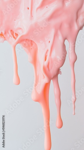 Texture of multi-colored melted ice cream on a white background