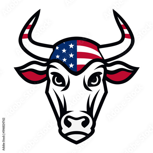 american buffalo with flag