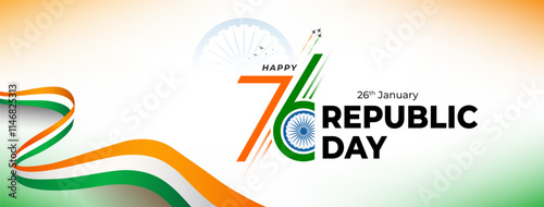 Happy Republic Day Celebration Social Media Header Banner Template - 74th Indian Republic Day Celebration Banner Background Template