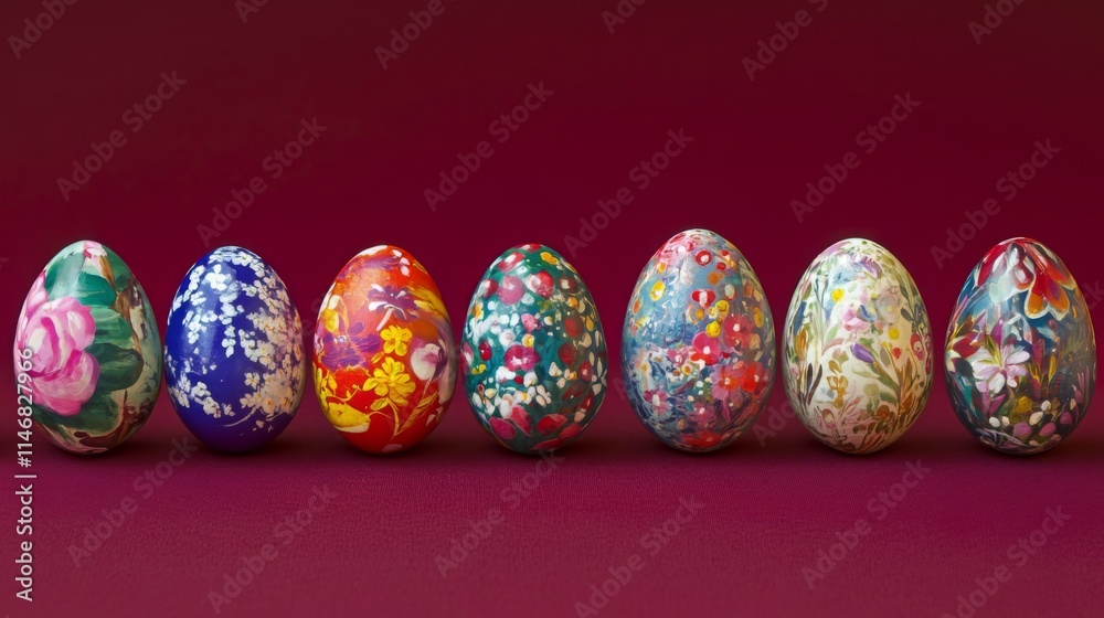 Vibrant Hand-Painted Easter Eggs: Celebration of Spring Traditions