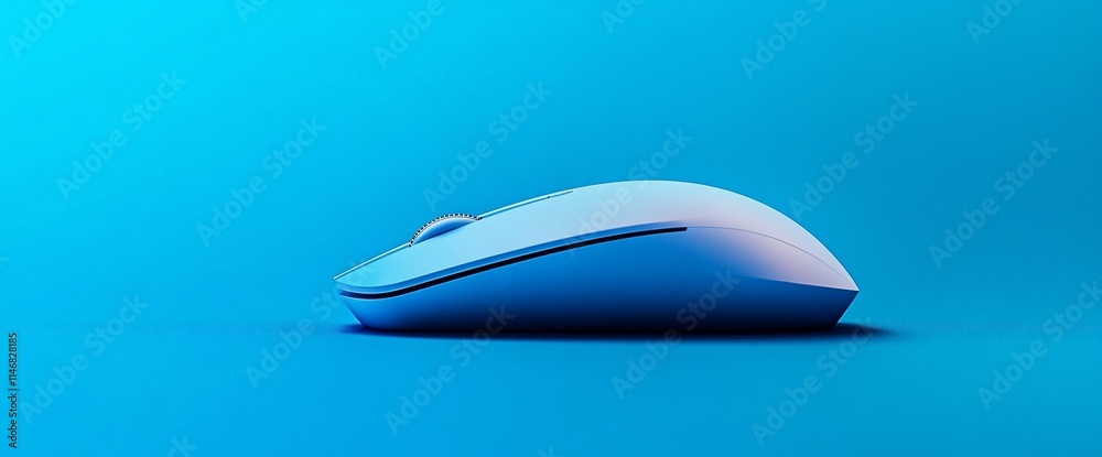 Obraz premium A sleek computer mouse displayed against a vibrant blue background.