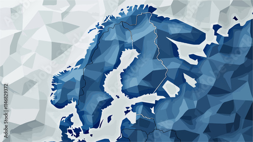 Detailed Finland Map with Flag Outline - Finnish State Illustration