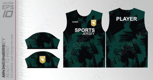 Modern ready-to-print jersey design with dynamic lines and vibrant colors. Perfect for football, basketball, cycling, or sportswear. High-quality, customizable vector file for instant printing.