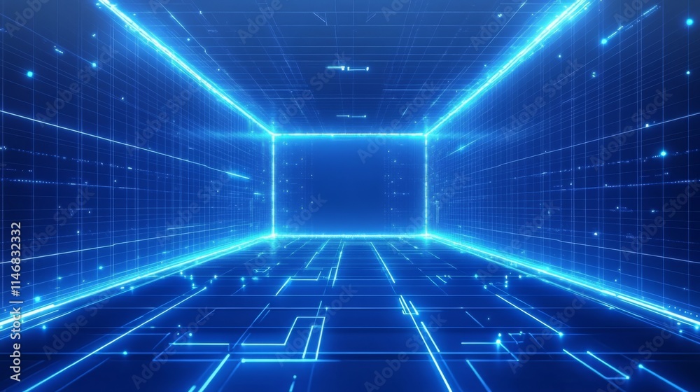 Abstract Glowing Lines Digital Technology Design Abstract Glowing Lines Digital Technology Design