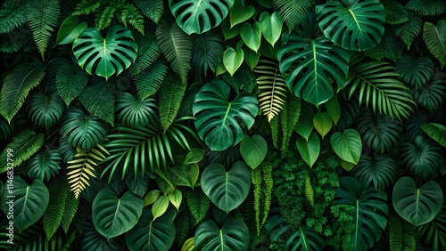 Wallpaper Mural Lush Tropical Greenery A Vibrant Foliage Wall Torontodigital.ca
