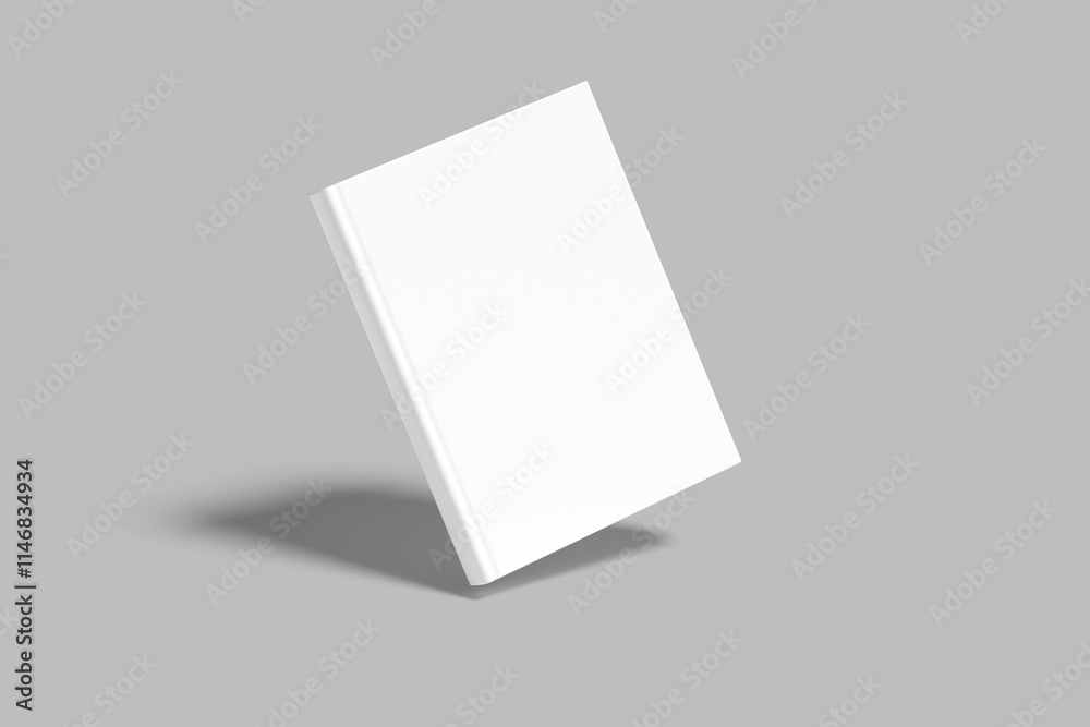 cover book blank mockup, spread, spine. Realistic blank book in hard cover in different 3D angles. design with shadows for branding. Vector illustration