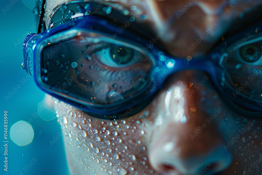 A swimmer pushing on to the finish generative AI A swimmer pushing on to the finish generative AI