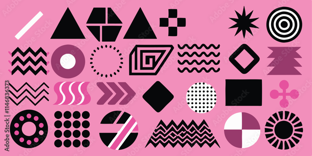 Different set of geometric shapes. Memphis design retro elements. Collection trendy halftone geometric shapes. trends designs and vintage graphics design element collection. vector file easily used. Different set of geometric shapes. Memphis design retro elements. Collection trendy halftone geometric shapes. trends designs and vintage graphics design element collection. vector file easily used.
