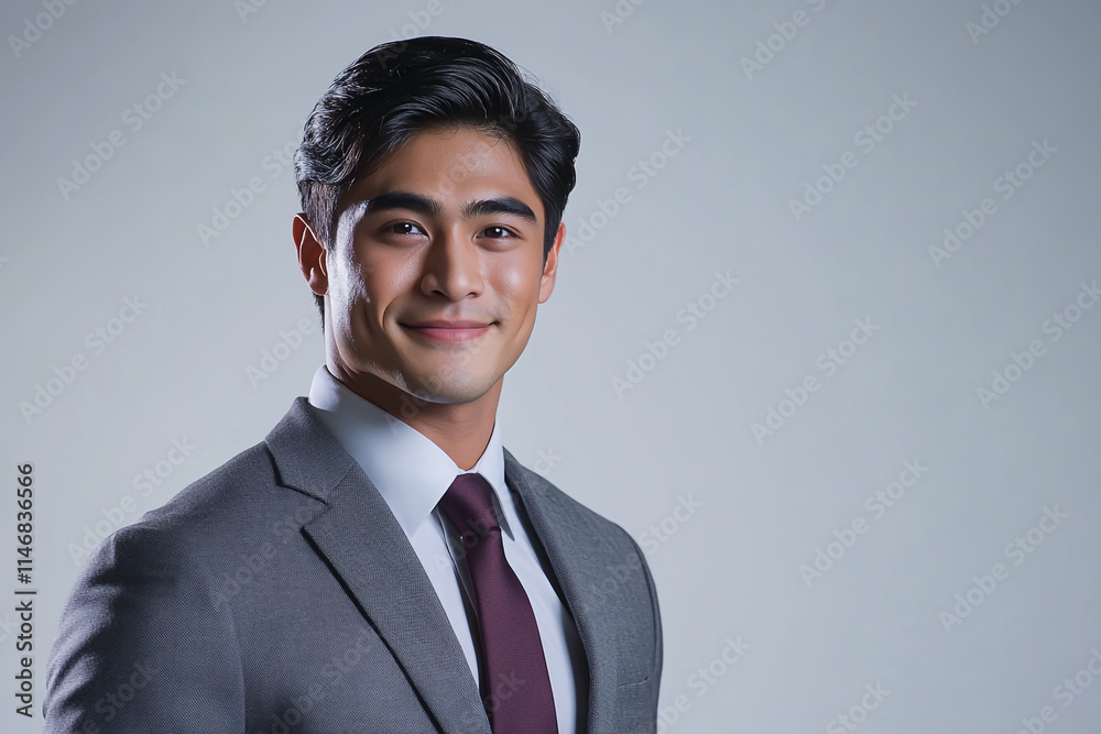 A professional photograph of an attractive young man in his late thirtie