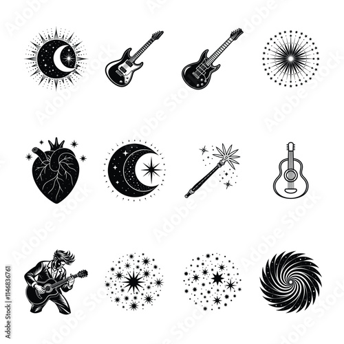 Guitar silhouette vector illustration