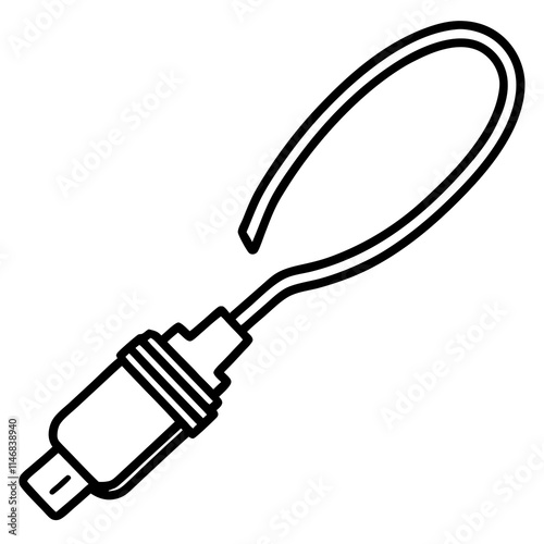 Lightning Cable Minimalist Line Art Vector Design