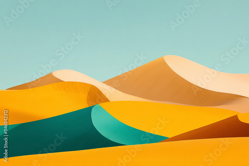 Desert Landscape, Abstract Geometry Meets Nature photo