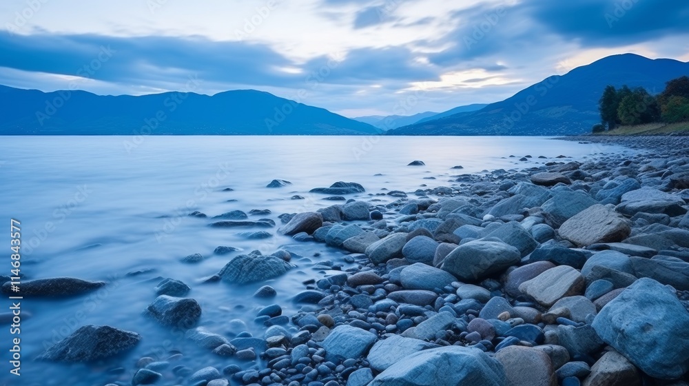 Fototapeta premium Capturing natural landscapes with long exposure for smooth water and ethereal sky effects