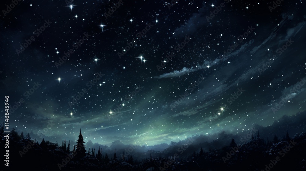 Abstract night sky a symphony of dark blue and white with moon, depth, and texture Abstract night sky a symphony of dark blue and white with moon, depth, and texture