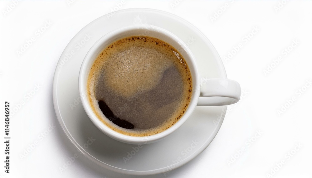 Overhead view of a cup of black coffee. Overhead view of a cup of black coffee.