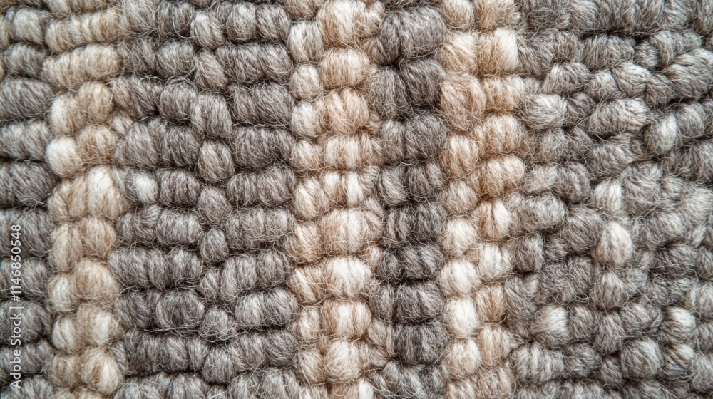 Textured Fabric Shows a Pattern of Brown and Beige Yarn Textured Fabric Shows a Pattern of Brown and Beige Yarn