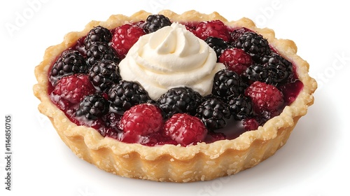 Delicious Berry Tart with Whipped Cream Topping