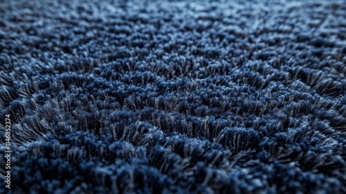 Deep Blue Shag Carpet Texture Close Up photo