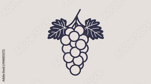 Elegant Grape Vine Line Icon Vector Illustration for Designs