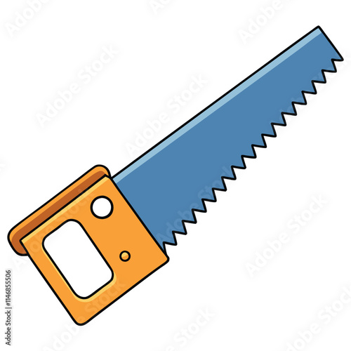 Handsaw Vector illustration isolated on white background.