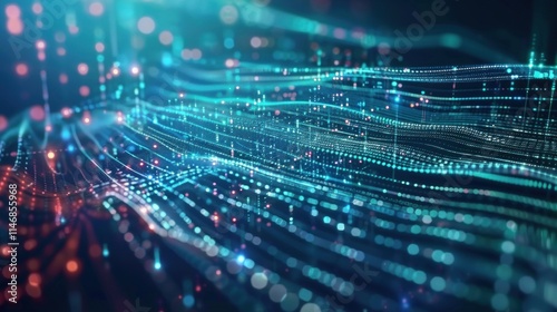 Abstract Digital Waveform: A Symphony of Data and Light