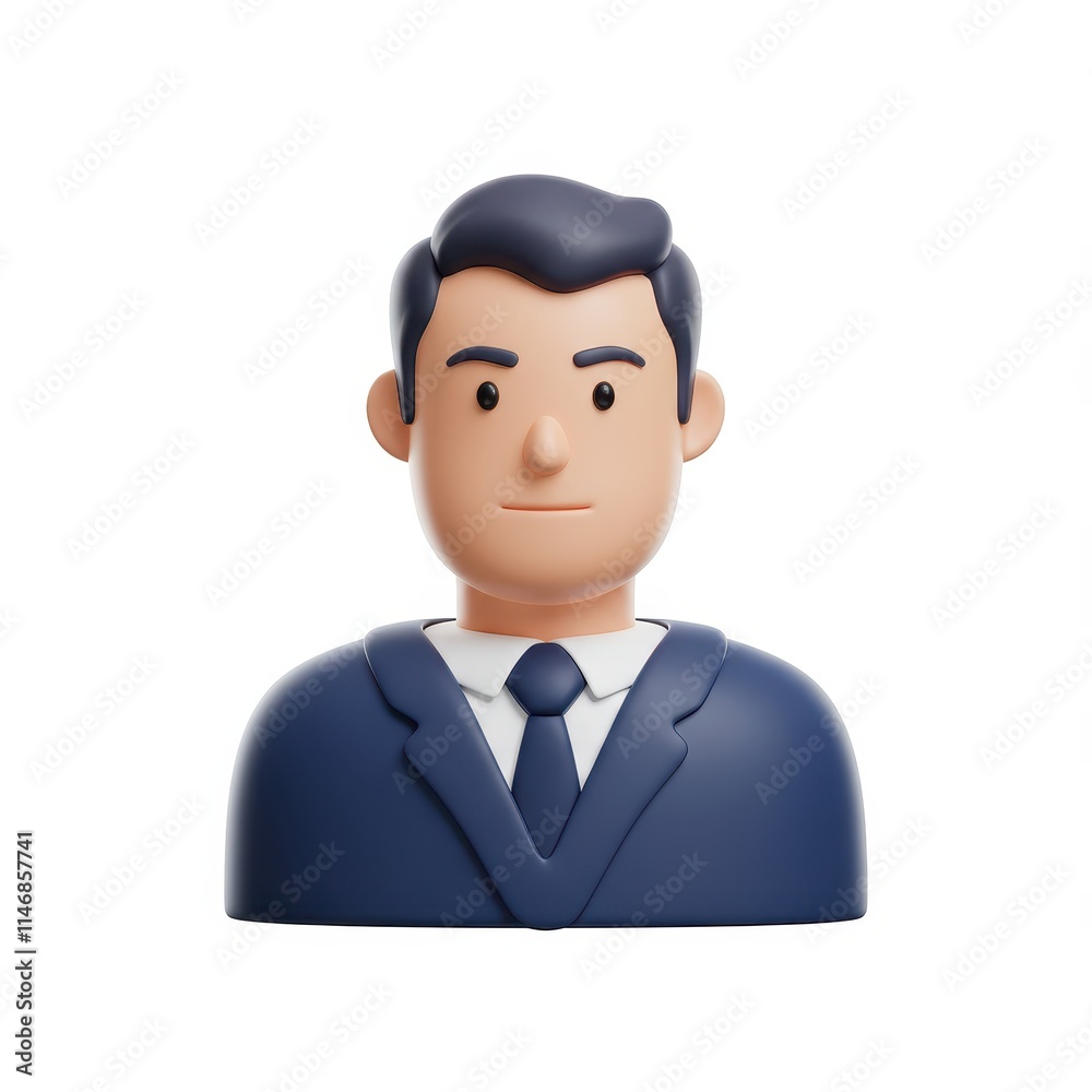 3D people face avatar isolated on white background 3D people face avatar isolated on white background