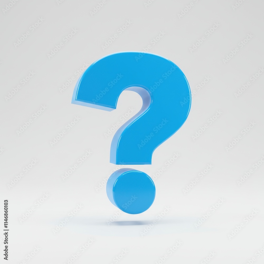 A question mark 3d icon isolated on white background A question mark 3d icon isolated on white background