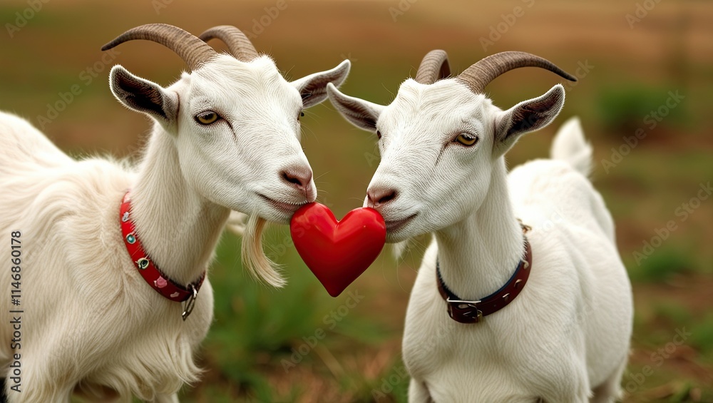 Obraz premium two goat love scene