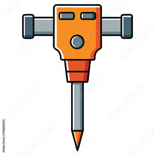 Jackhammer Vector illustration isolated on white background.